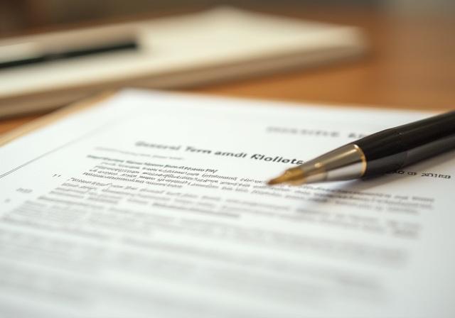 Unterschriebenes Dokument mit Kleingedrucktem